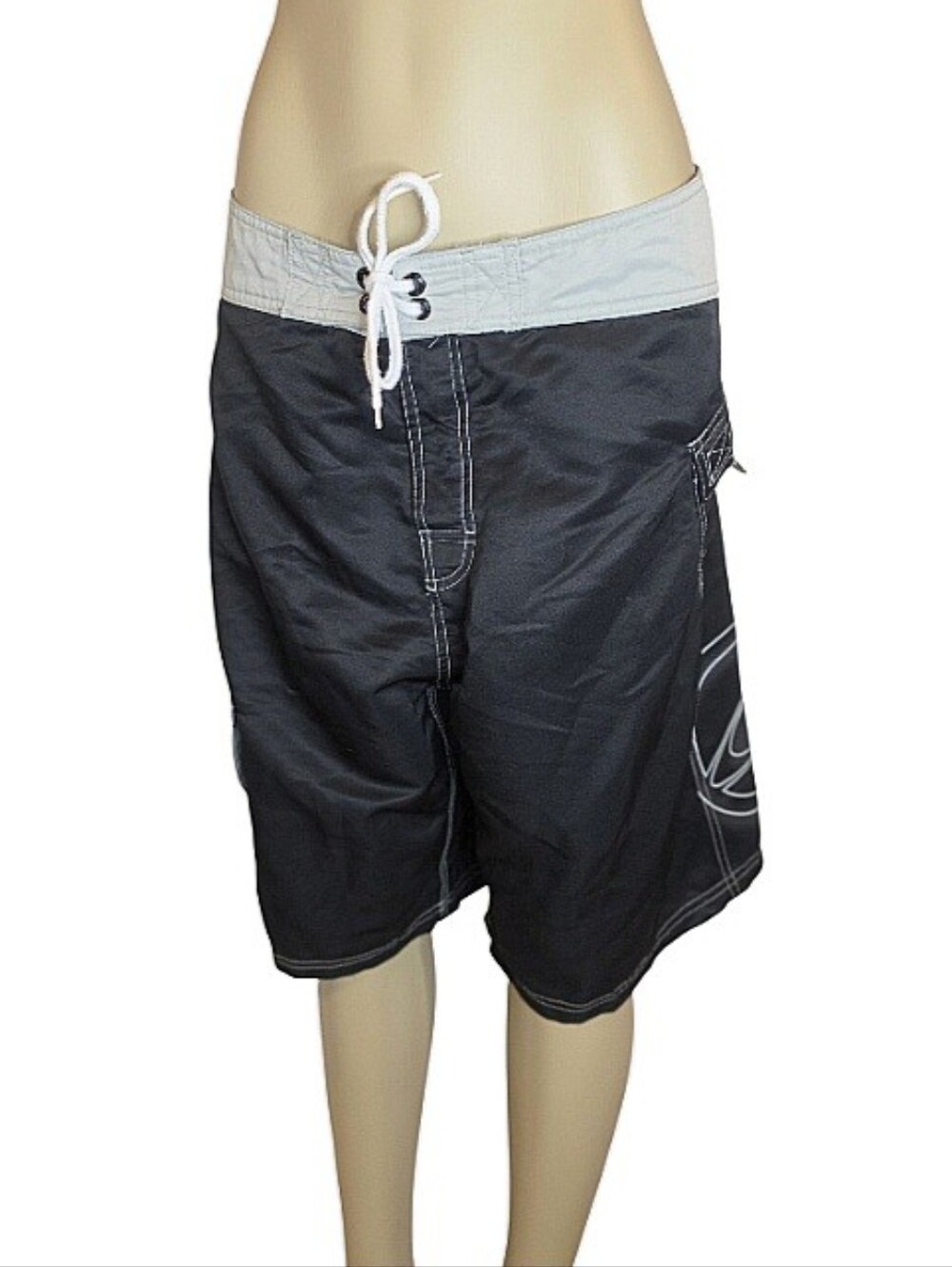 Y2K O'Neill Men's Board Shorts Black with White Accents and Logo